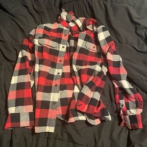 Medium Red American Eagles Mens Flannel